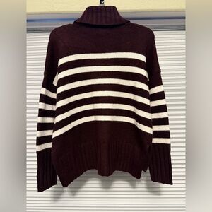 Sonoma Women's Sweater in Purple and White Stripes